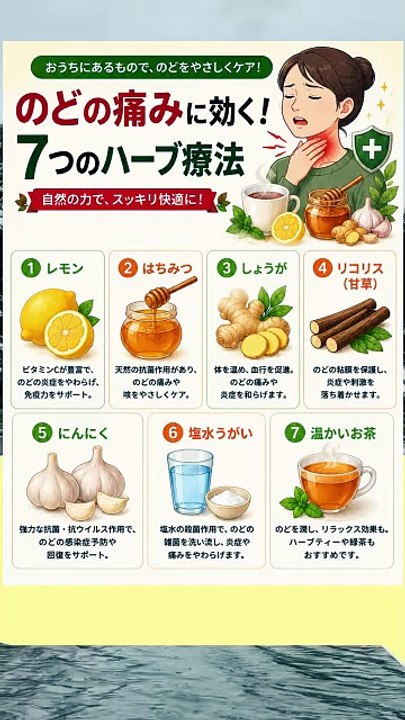 【喉のケア】痛みに効く！おうちにあるものでできる自然のハーブ療法7選