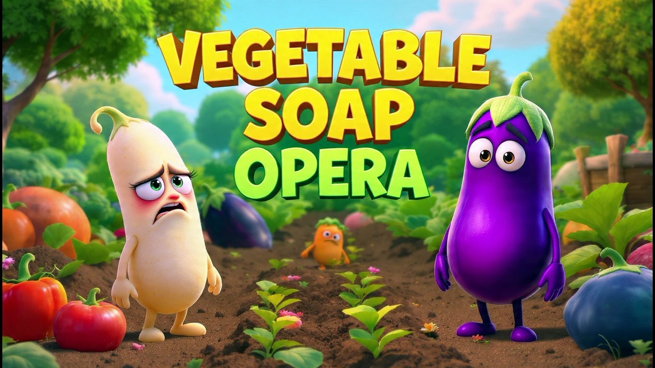 *VEGETABLE SOAP OPERA | 3D Cartoon Vegetable Comedy Drama Series - Talking Ladyfinger Eggplant Tomato Chili Potato English Full Show*HD(360)p