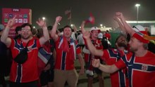 Noruegos celebran la clasificación (NOR)