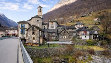 Lavertezzo Ticino Switzerland Stone Village Walk 4K 60fps