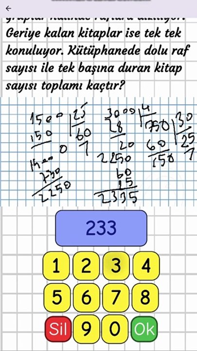 6.5- Dört işlem Problemleri (zor) - 4. Sınıf Matematik