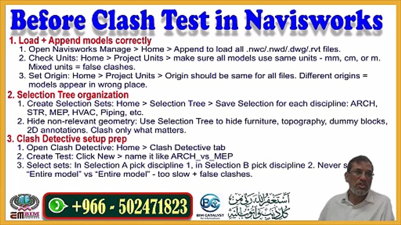 BEFORE CLASH TEST, What is Necessary Before a Clash Test