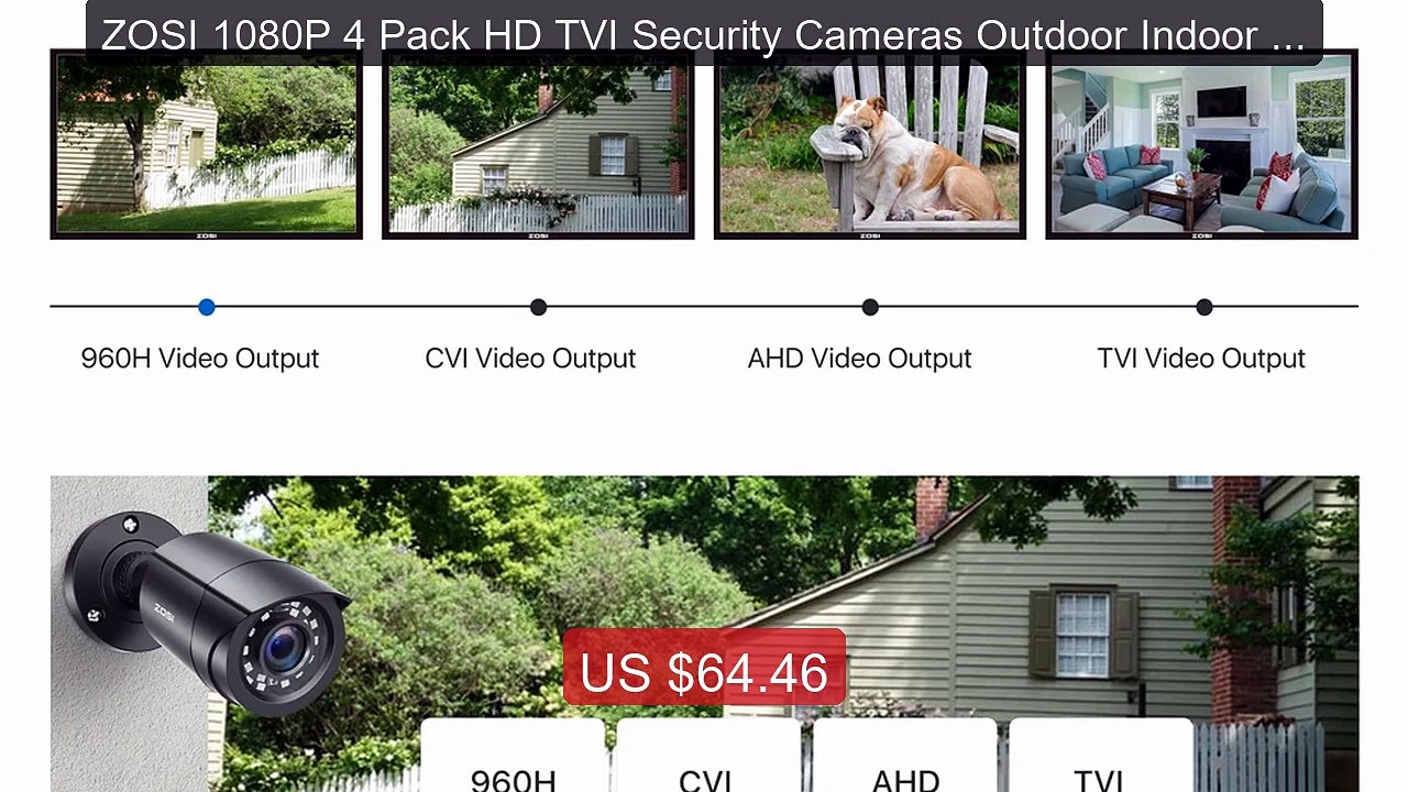 ZOSI 1080P 4 Pack HD TVI Security Cameras Outdoor Indoor We... -- Top Pick 2026 | Unbeatable Price!