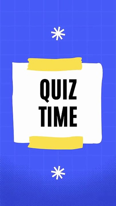 Blue and White Minimalist Animated Quiz Time Mobile Video