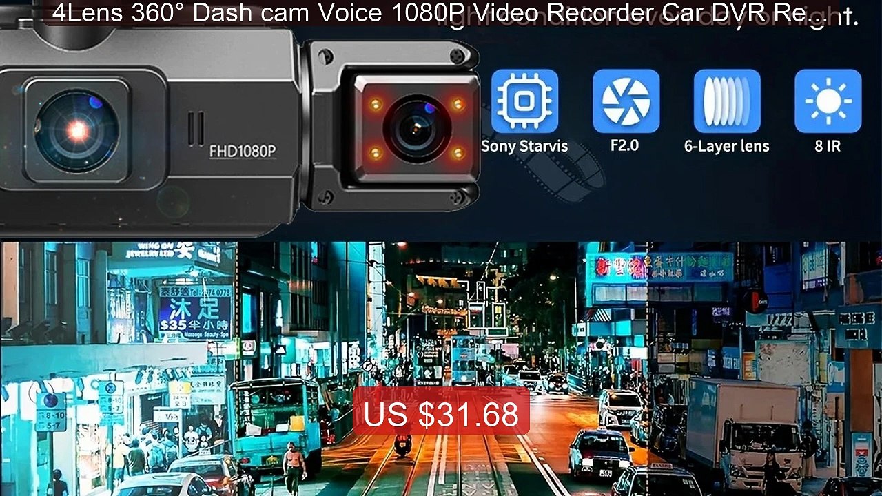 4Lens 360° Dash cam Voice 1080P Video Recorder Car DVR Recordi... -- Hot Deal 2026 | Limited Offer!