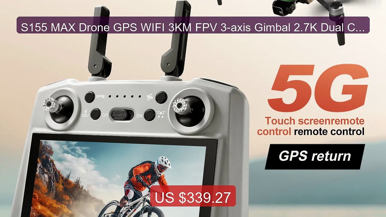 S155 MAX Drone GPS WIFI 3KM FPV 3-axis Gimbal 2.7K Dual Camera 360°... -- Top Rated 2026 | Buy Now!