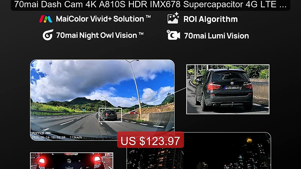70mai Dash Cam 4K A810S HDR IMX678 Supercapacitor 4G LTE Re... -- Top Pick 2026 | Unbeatable Price!