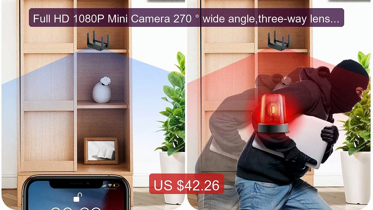 Full HD 1080P Mini Camera 270 ° wide angle,three-way lens W... -- Top Pick 2026 | Unbeatable Price!