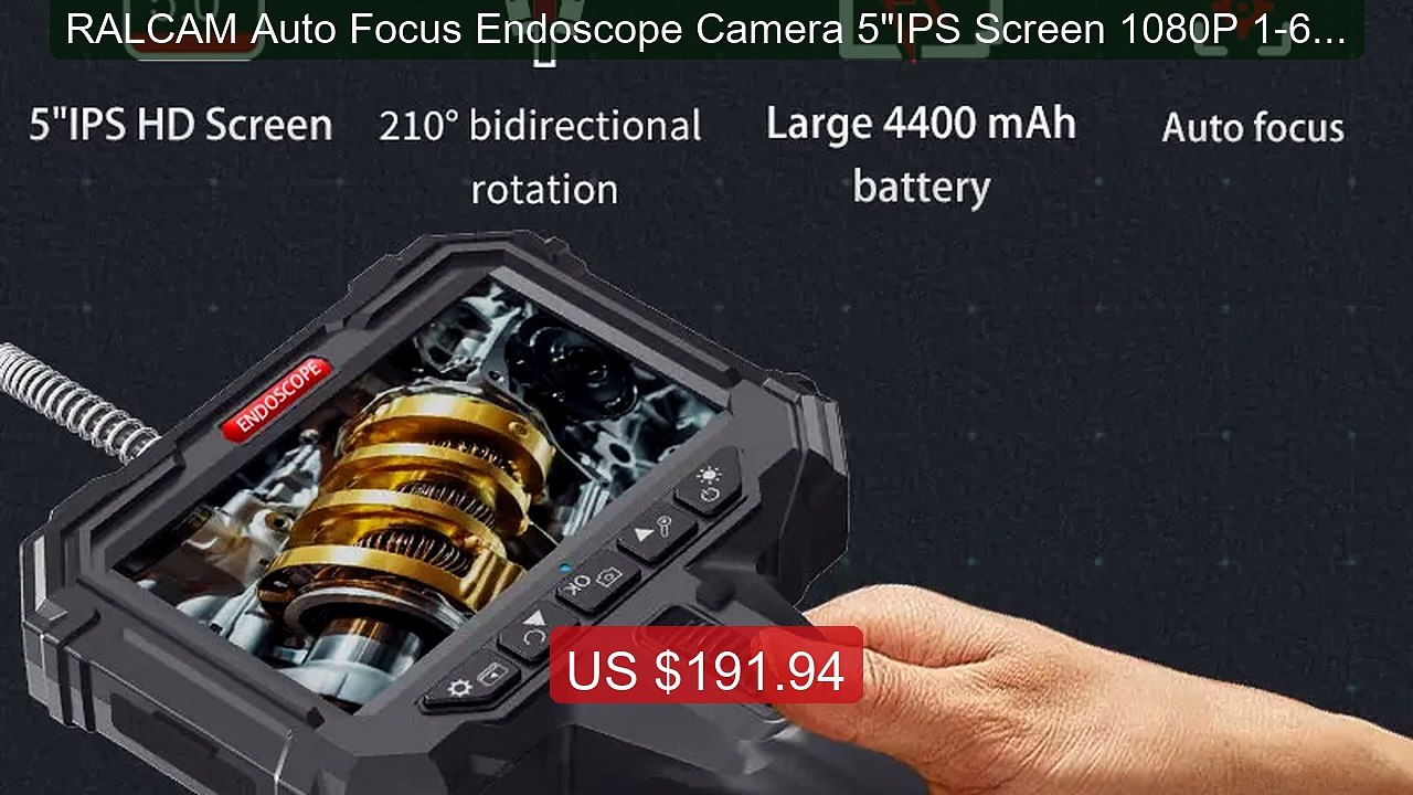 RALCAM Auto Focus Endoscope Camera 5"IPS Screen 1080P 1-6M Cable Ca... -- Top Rated 2026 | Buy Now!