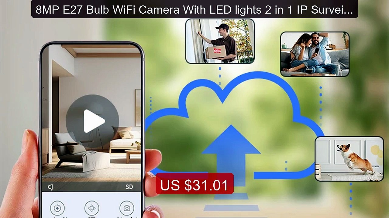 8MP E27 Bulb WiFi Camera With LED lights 2 in 1 IP Surveilance Cam... -- Best Deal 2026 | Shop Now!