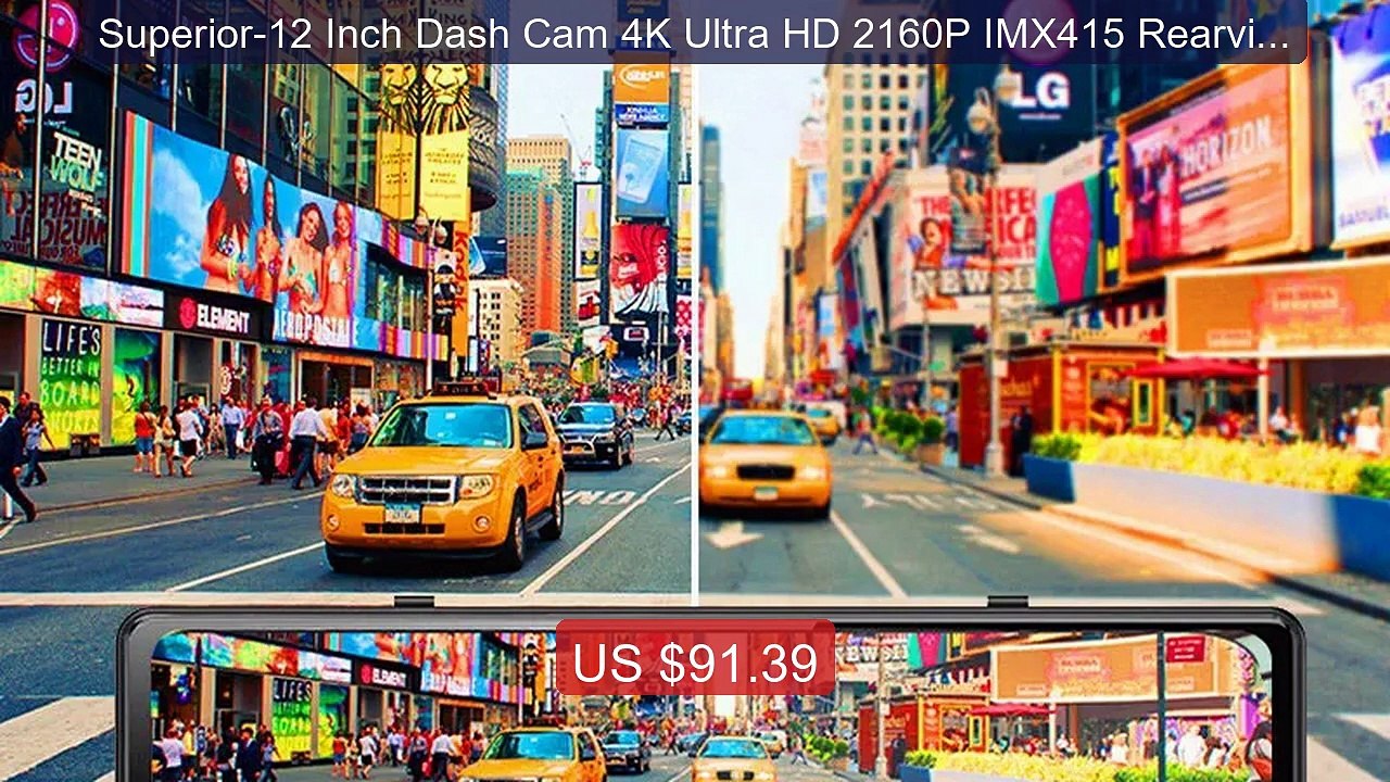 Superior-12 Inch Dash Cam 4K Ultra HD 2160P IMX415 Rearview Mirror... -- Best Deal 2026 | Shop Now!