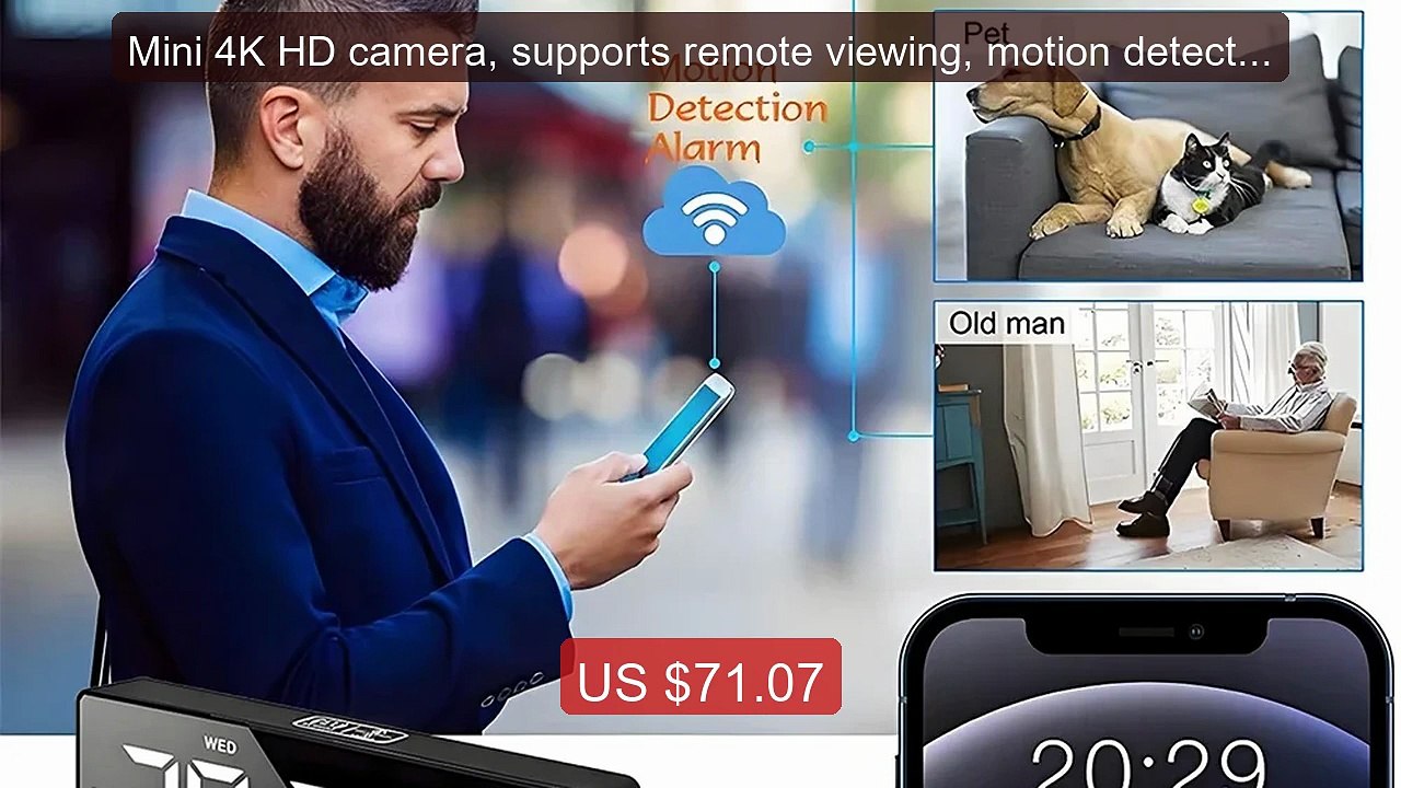 Mini 4K HD camera, supports remote viewing, mot...