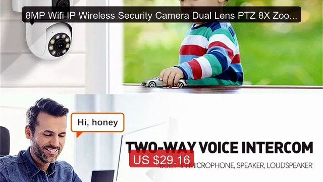 8MP Wifi IP Wireless Security Camera Dual Lens PTZ 8X Zoom Tr... Amazing Value 2026 | Must Have!