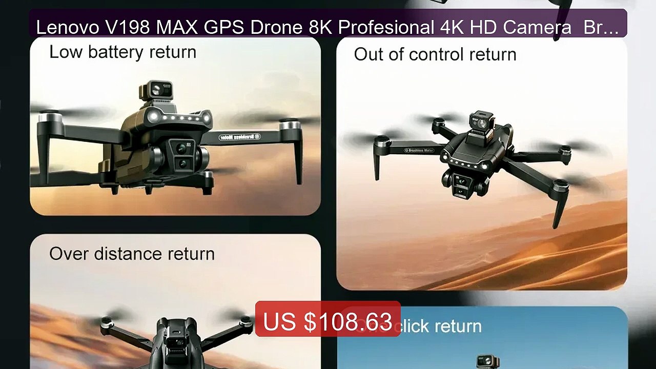 Lenovo V198 MAX GPS Drone 8K Profesional 4K HD Camera  Brushle... -- Hot Deal 2026 | Limited Offer!
