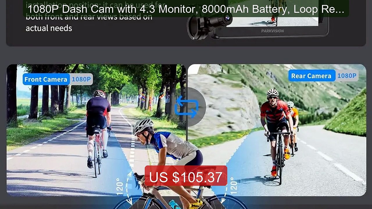1080P Dash Cam with 4.3 Monitor, 8000mAh Battery, Loop Record... -- Amazing Value 2026 | Must Have!