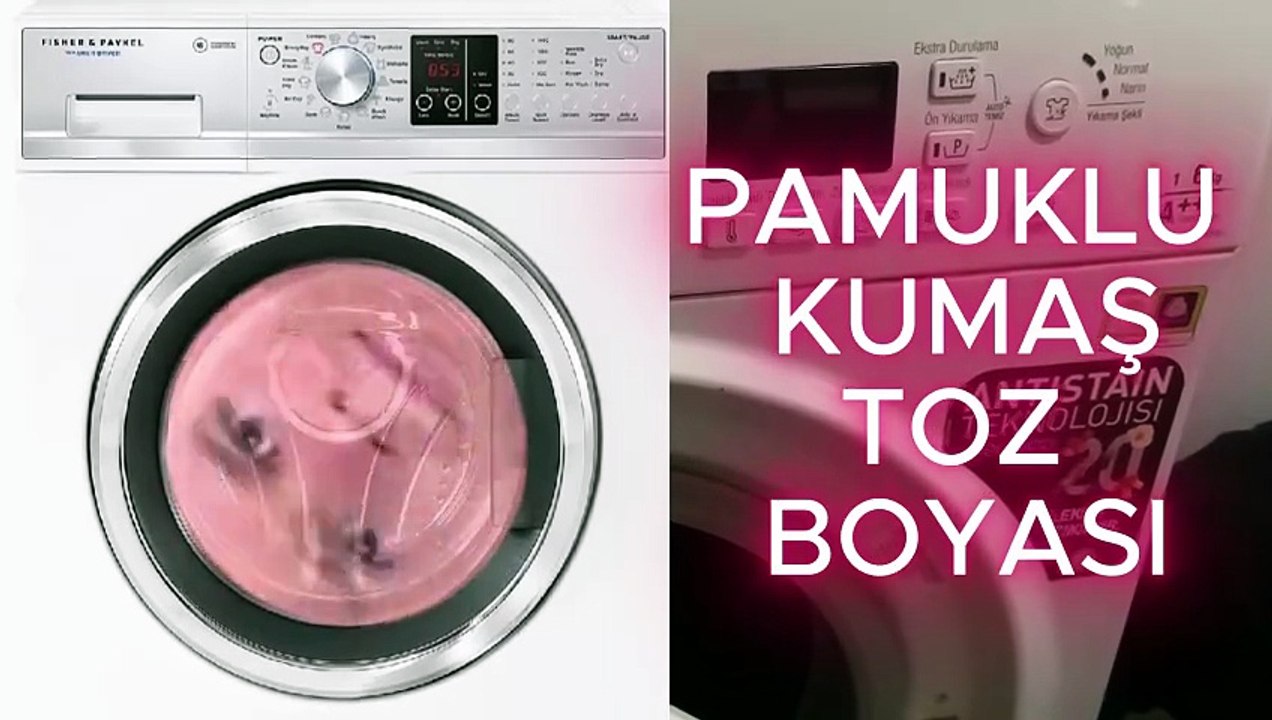 Pamuklu Kumaş Toz Boya ile Çamaşır Makinesinde...