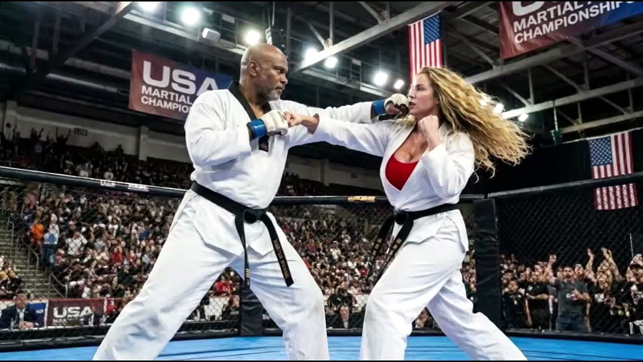 Extreme Martial Art Sparring Male Champion vs. Female Grandmaster