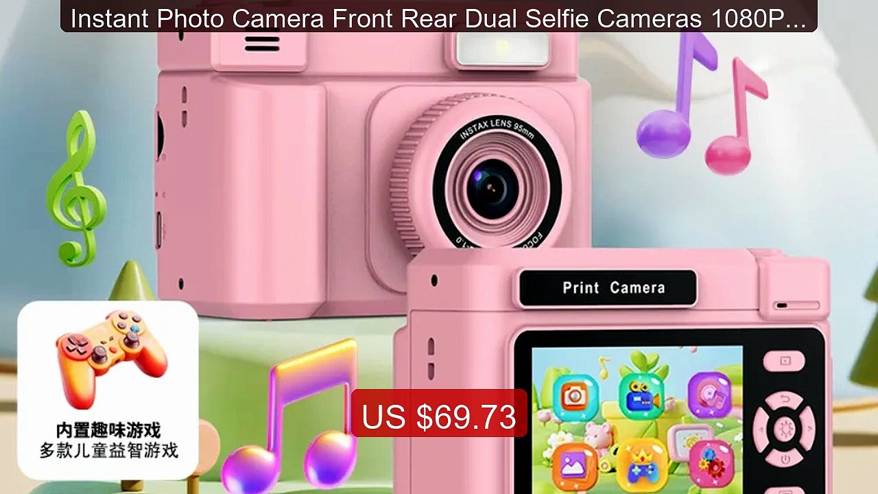 Instant Photo Camera Front Rear Dual Selfie Cameras 1080P Vide... -- Hot Deal 2026 | Limited Offer!