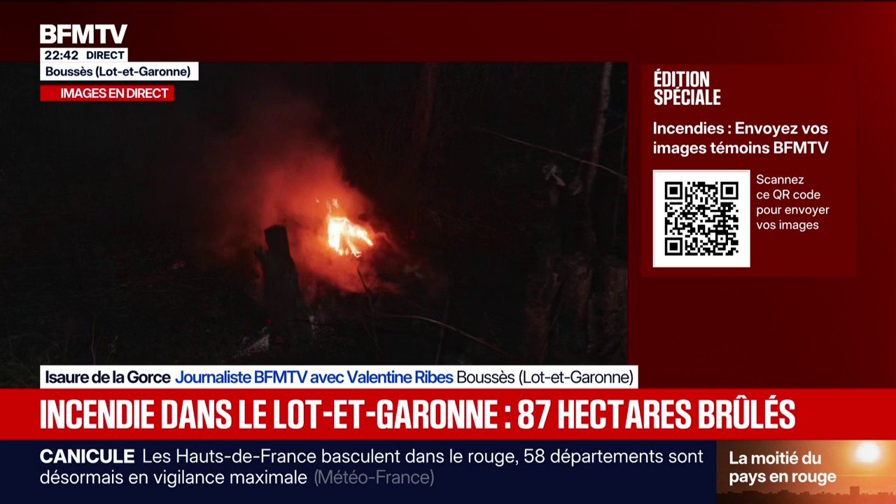 Incendie dans le Lot-et-Garonne: le feu de forêt a déjà brûlé 87 hectares