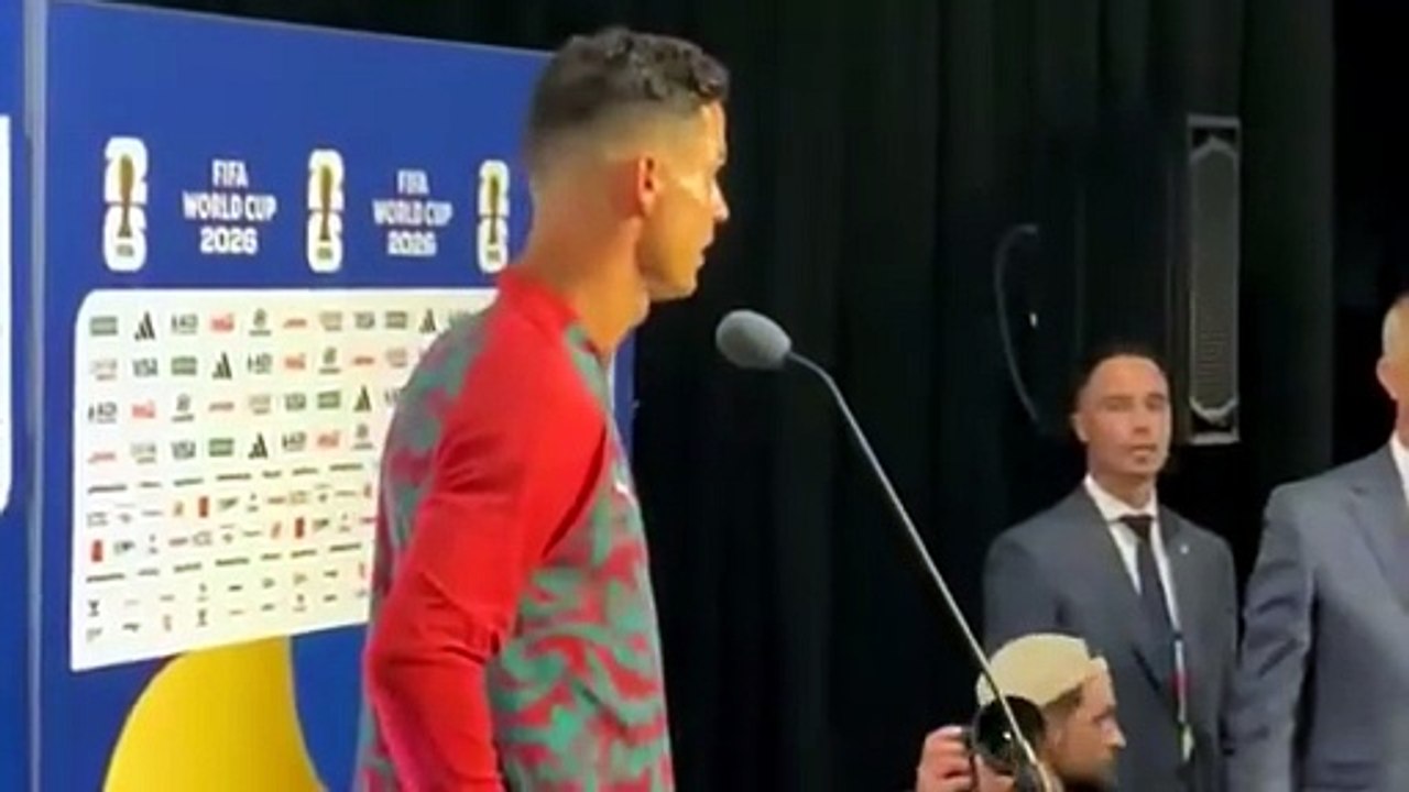 Cristiano Ronaldo refuses to answer a question about Lionel Messi when asked by a reporter