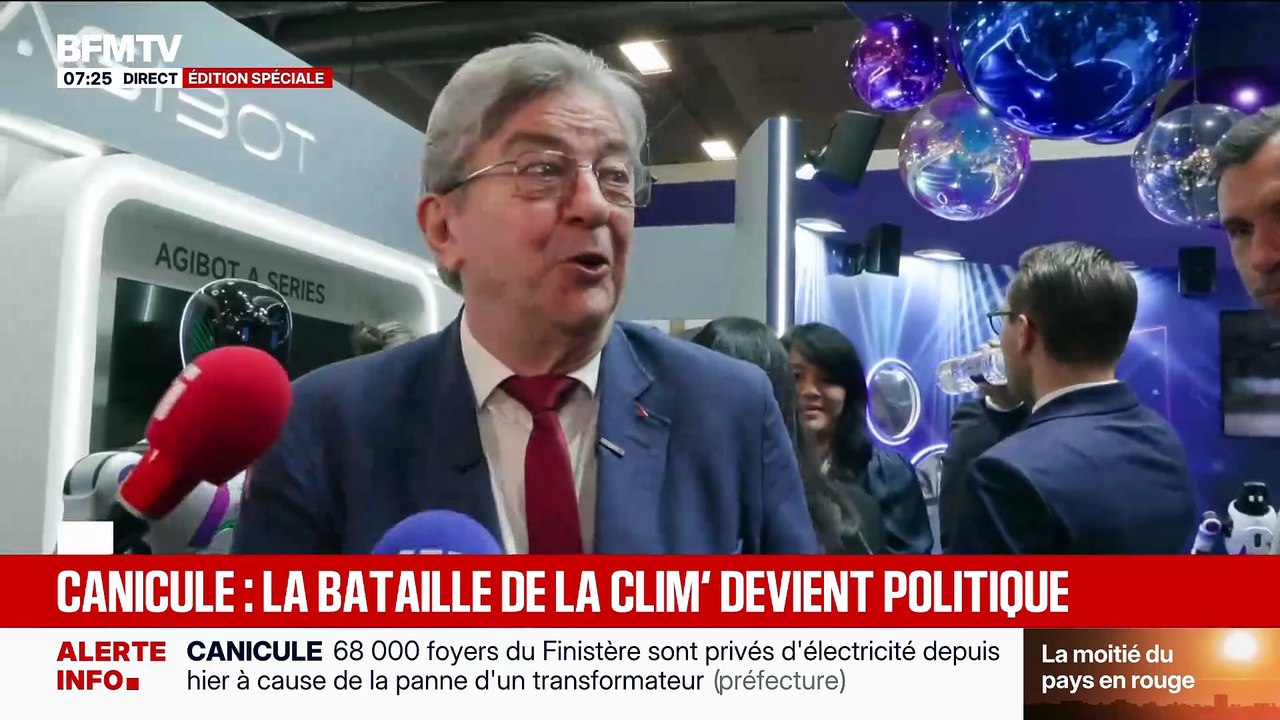 En pleine canicule, Jean-Luc Mélenchon s'oppose à la climatisation : "Climatiser partout ? C'est exactement ce qu'il ne faut pas faire !"