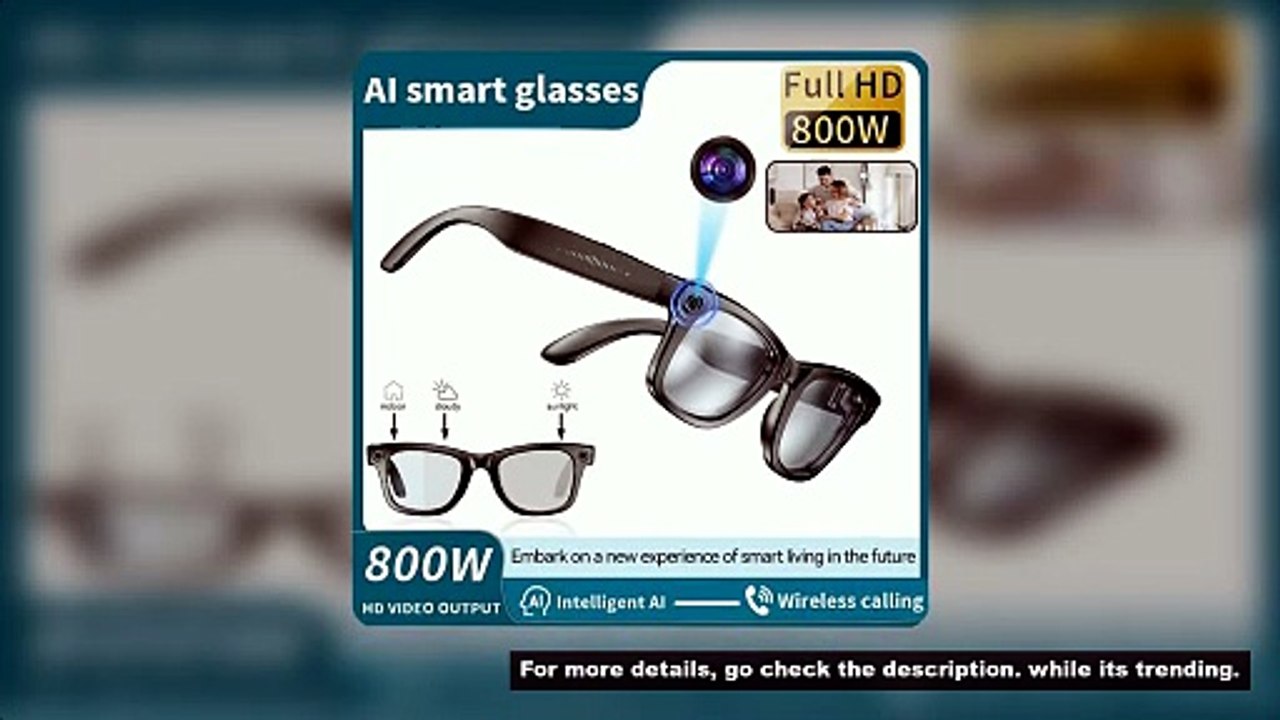 2025 New 8MP Camera Glasses Men Color-Changing AI Smart Bluetooth Glasses Photo Video Recording Wate