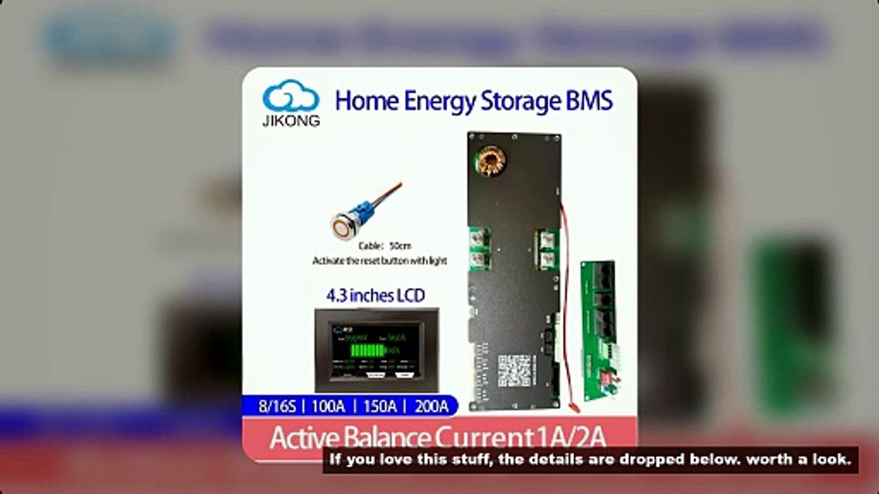 JIKONG JKBMS JK-PB2A16S20P V19 24V 48V LiFePo4 Li-Ion Battery 150A 200A Household Energy BMS to Inve