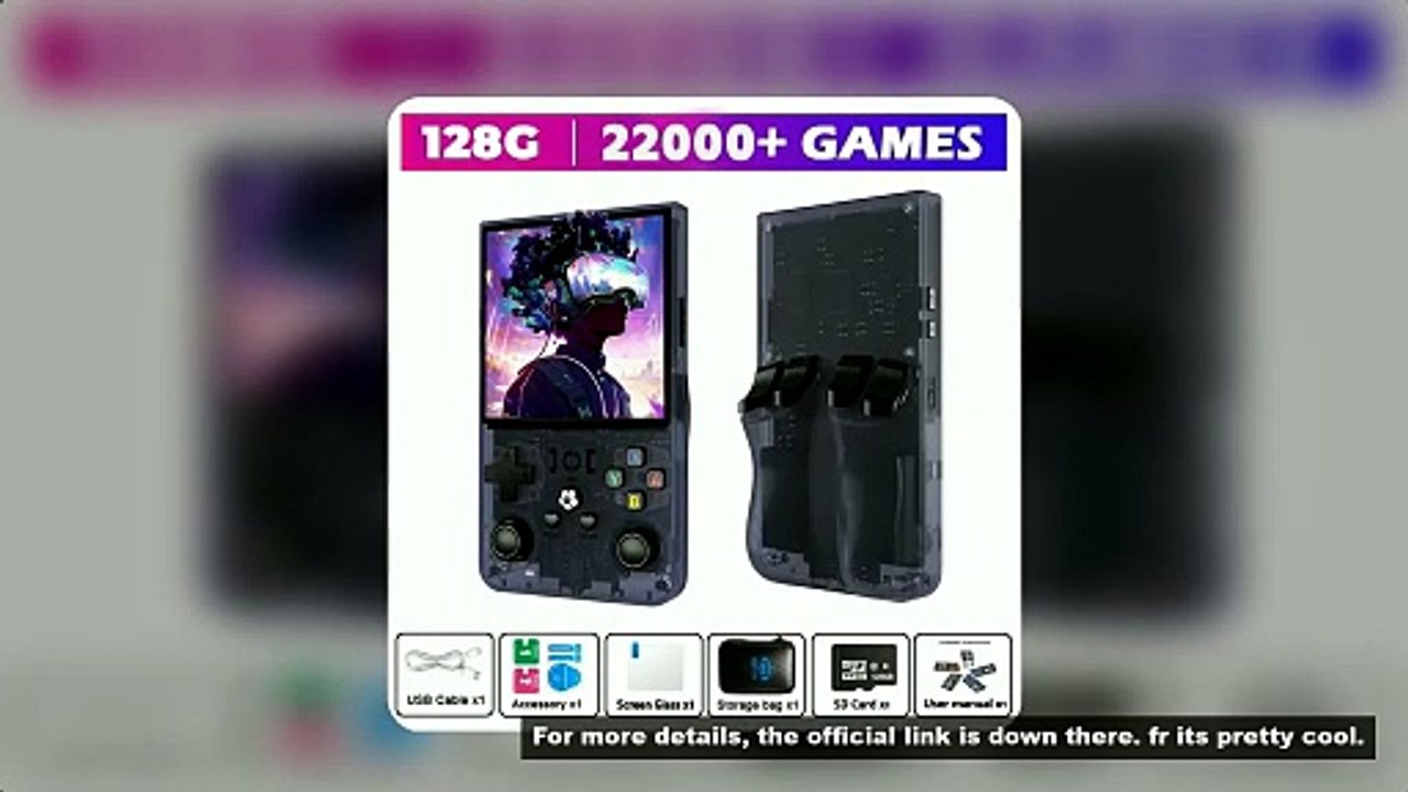 WDYQJE Gaming Console Handheld R36MAX Retro Handheld Game Console Linux System 4'' IPS Screen R36 Po