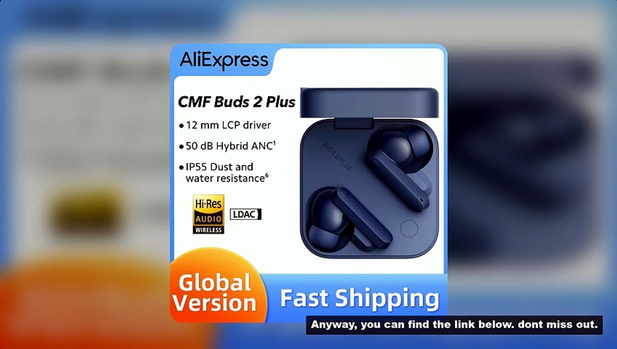 Global version Nothing CMF Buds 2 Plus 50dB Hybrid ANC Wireless Bluetooth Earphone Portable Reductio
