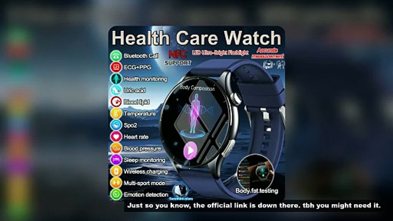 2025 New NFC  Health MonitorUric Acid Blood Pressure Blood oxygen Body Analysis Smart Watch ECG+PPG