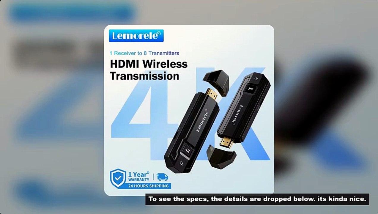 Lemorele P50 4K Wireless HDMI Video Transmitter and Receiver Kit HDMI Extender to Monitor Projector