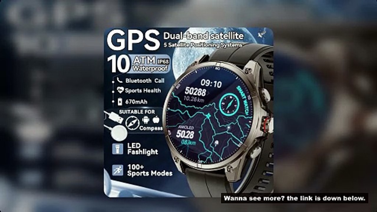 2025 New Premium GPS Smart Watches Outdoor Altimeter Barometer AMOLED Screen Built-in GPS Compass Mi