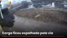 Vídeo mostra nuvem de carvão encobrindo BR-040 após acidente com carret
