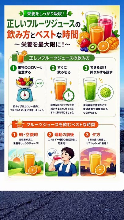 【栄養MAX】栄養を逃さない！フルーツジュースの効果的な飲み方とベストな時間