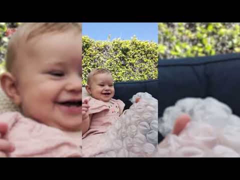 Toddler Giggles at Bubble Wrap Pops