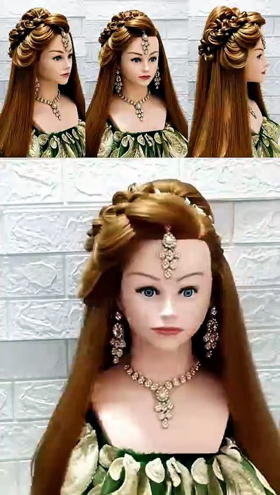 Easy front hairstyle for girls wedding