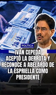 En una declaración pública, el candidato Iván Cepeda aceptó oficialmente los resultados de las elecciones y reconoció que Abelardo de la Espriella es el nuevo presidente electo de la República.