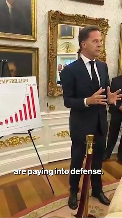 NATO Chief Flatters Prez With 'Trump Trillion' Chart
