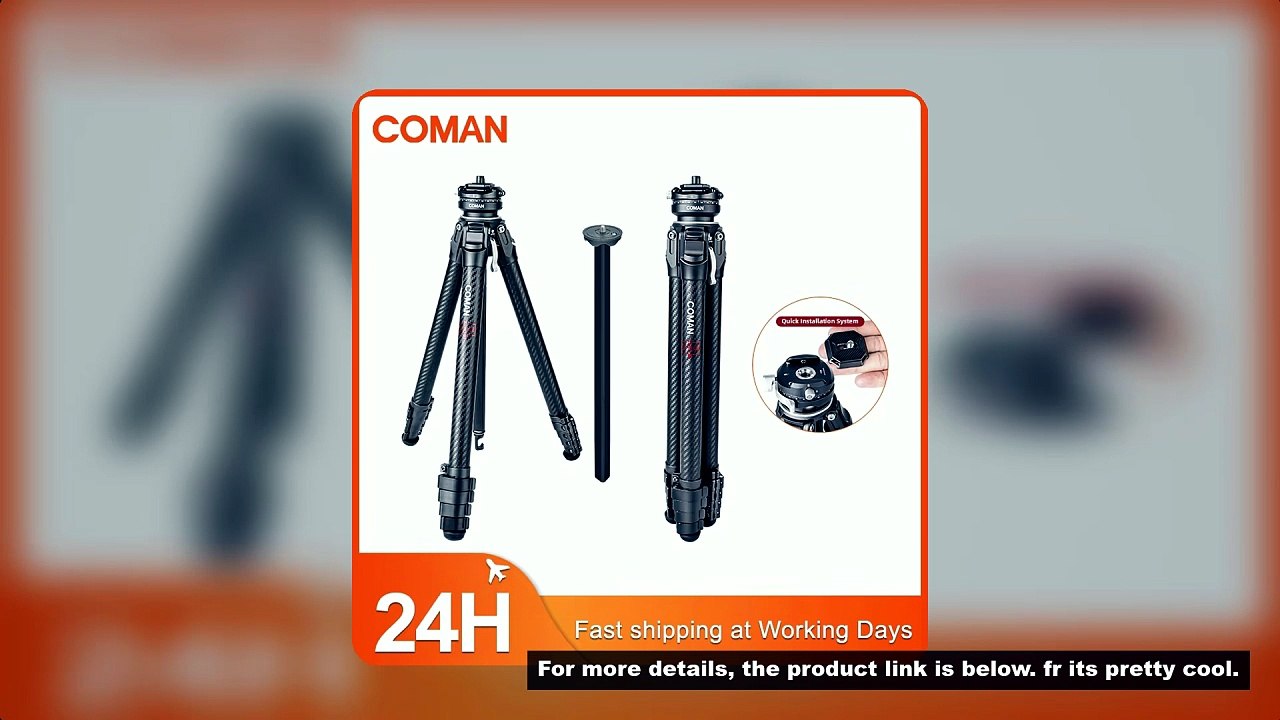 COMAN Zero F38 Compact Carbon Fiber Tripod Lightweight Travel Tripod With F38 Quick Release Plate Fo