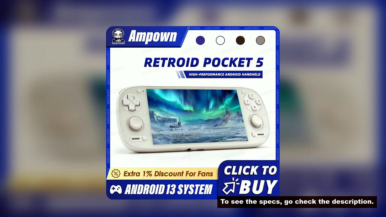 Retroid Pocket 5 Handheld Game Console 5.5'' AMOLED Screen Android13 Joystick RGB Lighting Effect Ac