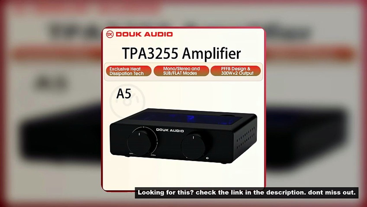 Douk Audio A5 Mini TPA3255 Digital Power Amplifier HIFI 300W Class D Home Stereo Speaker Amp