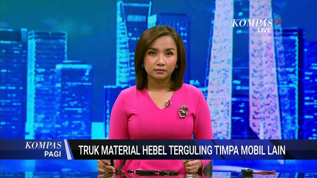 Muatan Besi 30 Ton Terlepas dari Truk, Akses Flyover Tomang ke Grogol Tertutup | KOMPAS PAGI