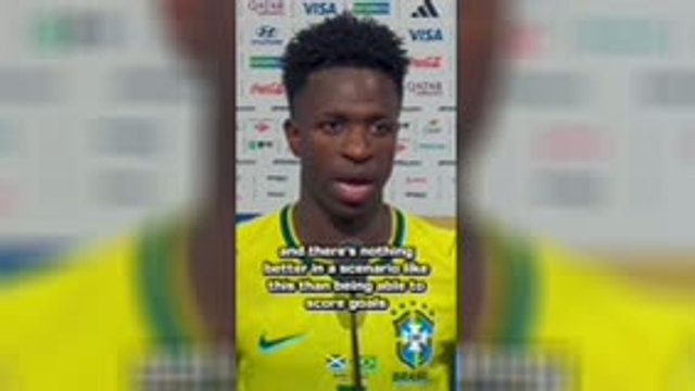 Vinicius relieved after finding form at World Cup for Brazil
