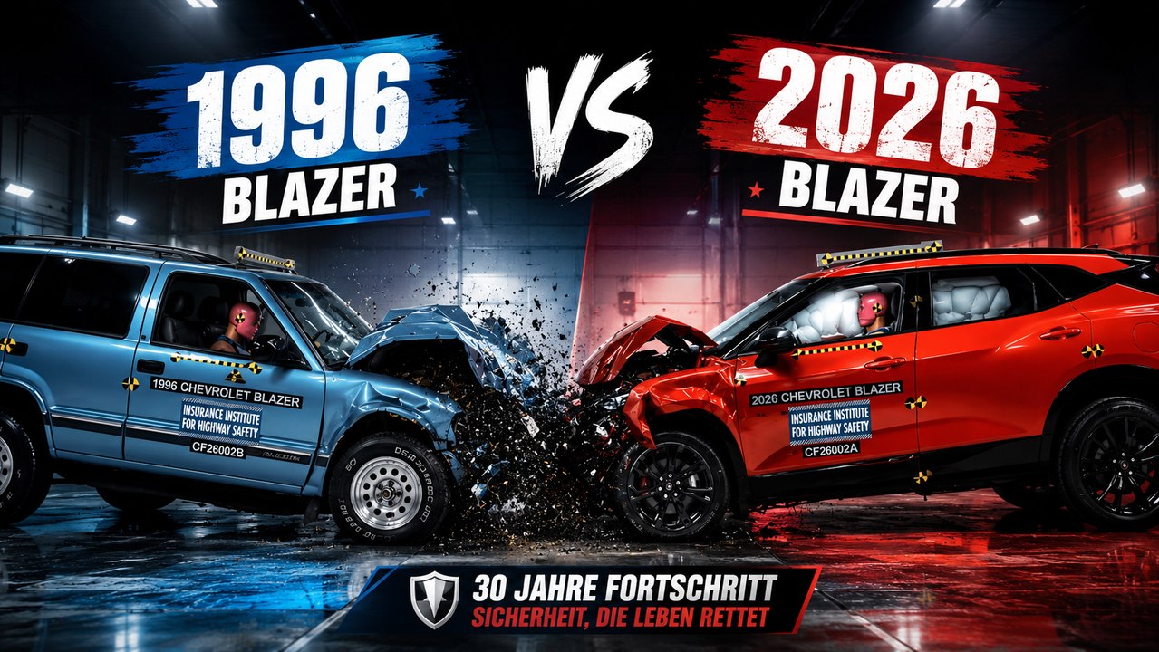 Chevrolet Blazer 1996 gegen 2026 | IIHS Crashtest im Vergleich