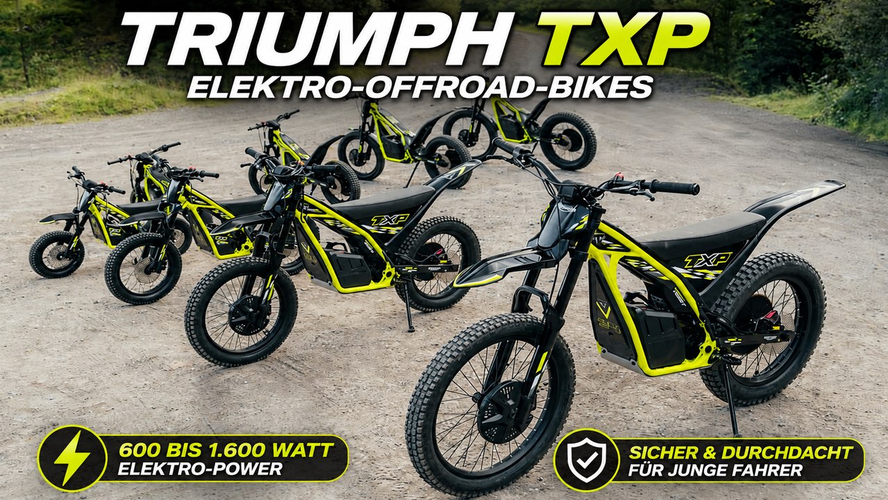 2027 TRIUMPH TXP Reihe: E-Offroad-Bikes für Kids und Jugendliche