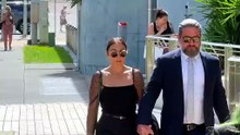 Danielle Carroll arrives to inquest into the death of her sister Kelly Wilkinson