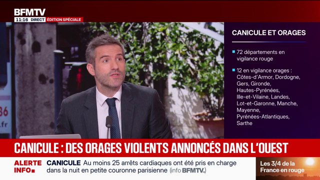 Canicule: des orages localement violents attendus dans l'ouest