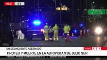 Tiroteo y muerte en la autopista 9 de Julio Sur: un delincuente asesinado
