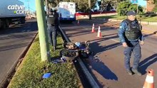 Sequência de colisões deixa motociclista ferido em Toledo