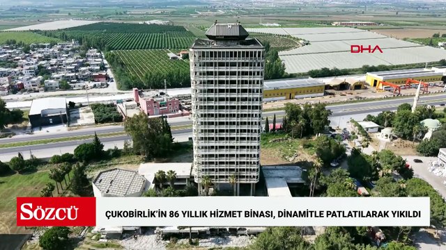 Çukobirlik’in 86 yıllık 16 katlı hizmet binası, dinamitle patlatılarak yıkıldı
